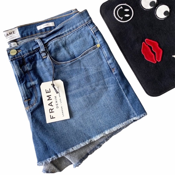 new Frame Denim ◈ Le Cut Off Denim Shorts ◈ Raw Hems ◈ Atlantic 32 - Picture 5 of 16